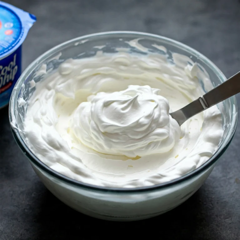 Thawed Cool Whip in a bowl