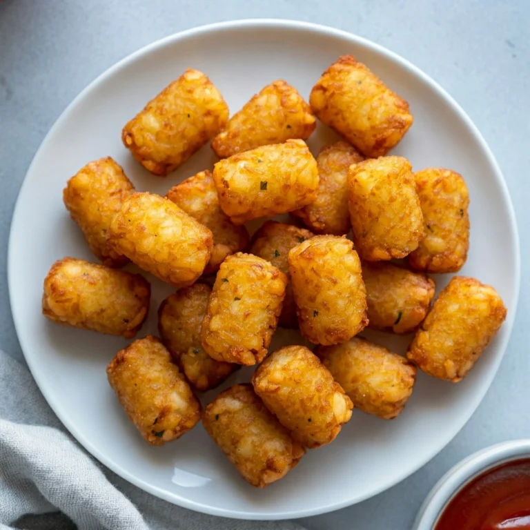 What is tater tots made of? Crispy potato cylinders on a plate