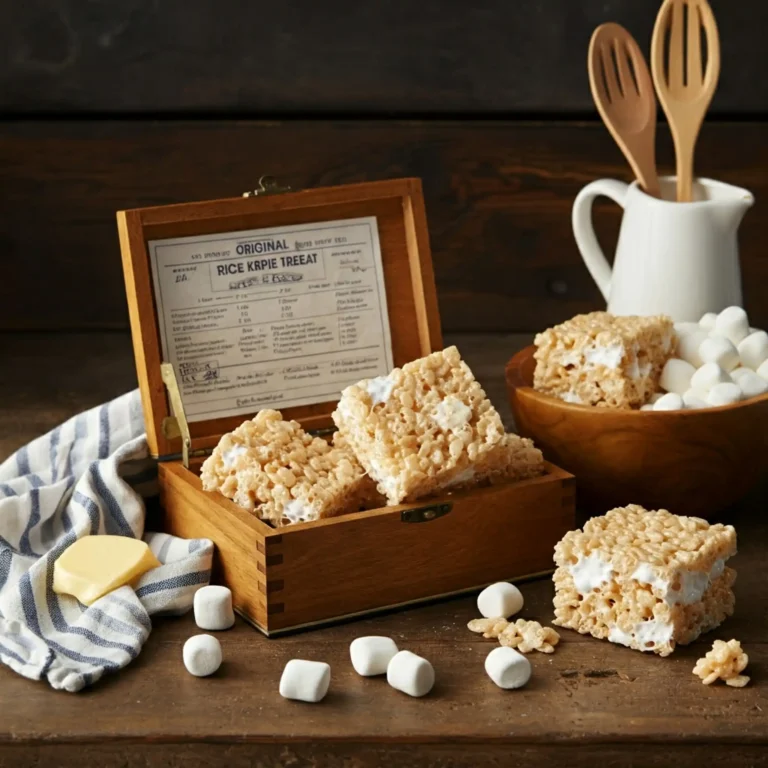 what is the original rice krispie treat recipe? featuring gooey cereal bars from a top-down view