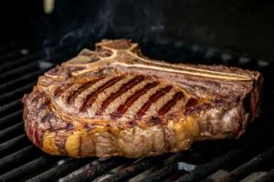 Porterhouse Steak Grilling Process