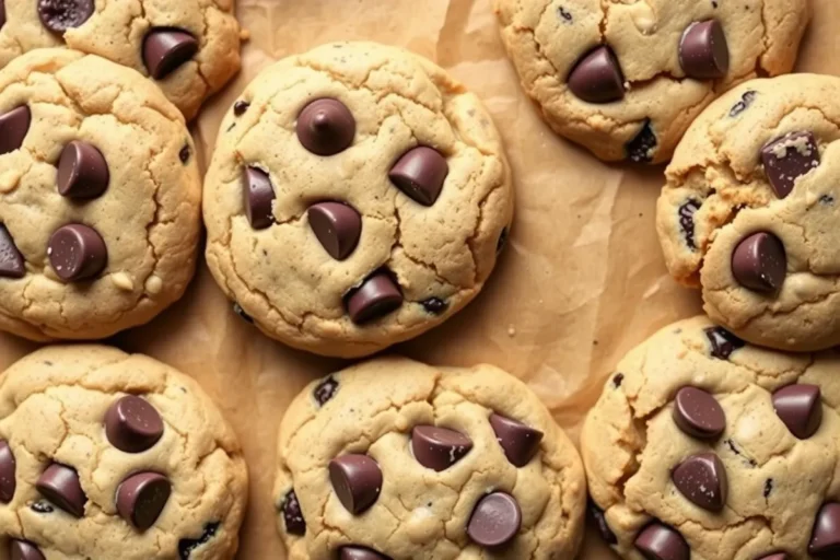 Can you substitute peanut butter for butter in chocolate chip cookies? Freshly baked cookies arranged on a tray.