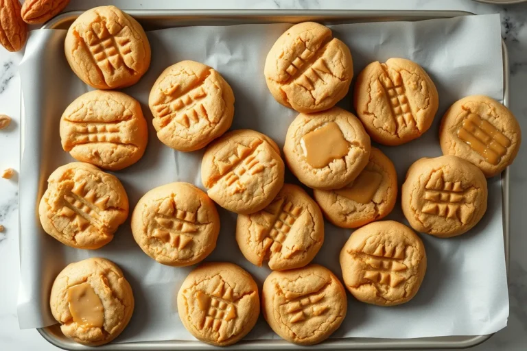 Why do my peanut butter cookies not taste like peanut butter? Freshly baked cookies on a tray.