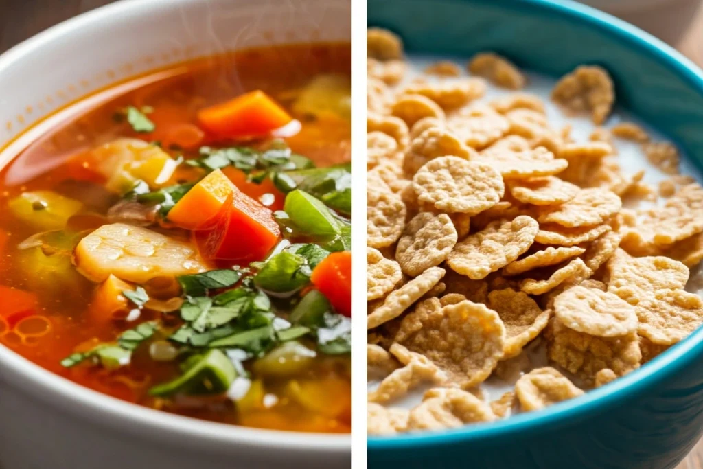 A side-by-side comparison of a soup bowl and a cereal bowl.