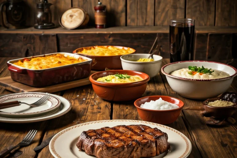 Rustic dining table with John Wayne’s favorite foods