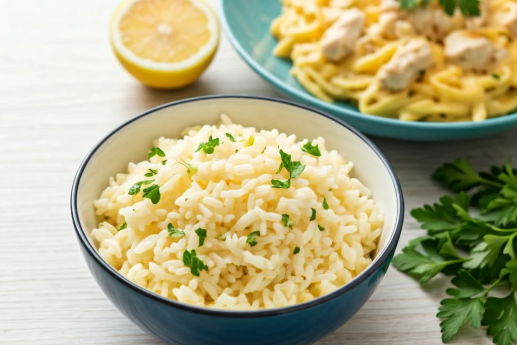 Lemon Herb Rice with Chicken Tetrazzini