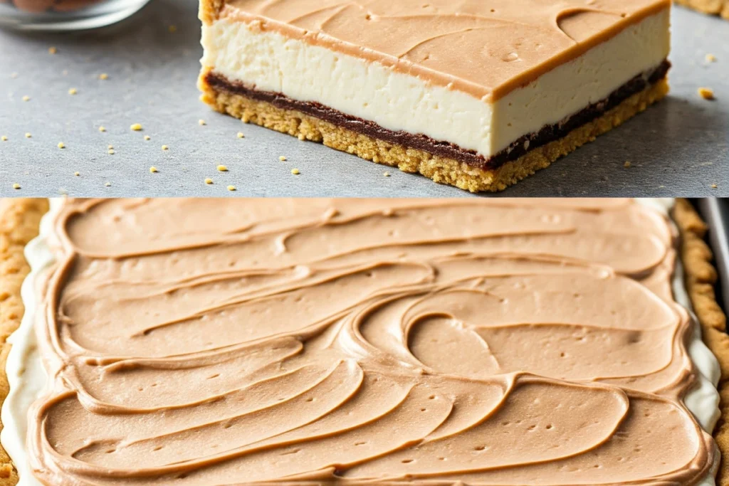 Preparing low-carb sugar cookie cheesecake bars step-by-step