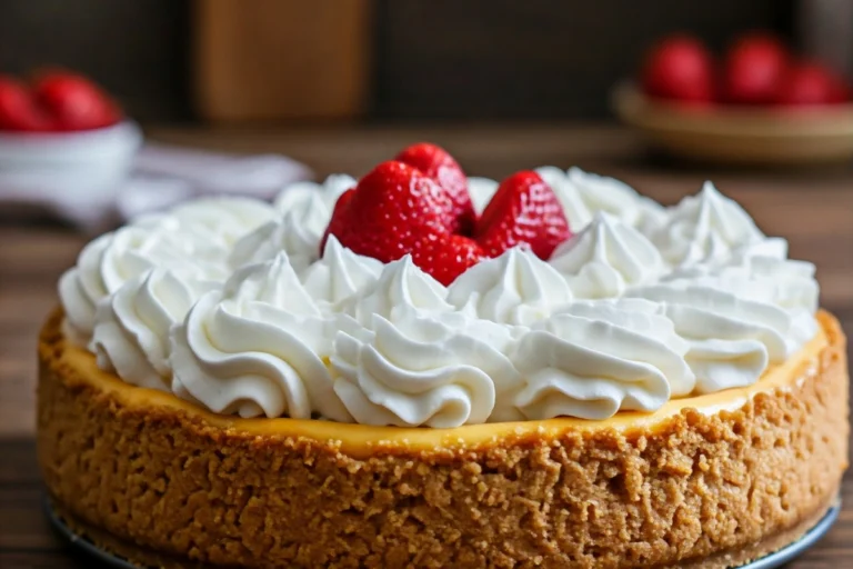 Cheesecake with Sugar Cookie Crust and Strawberries