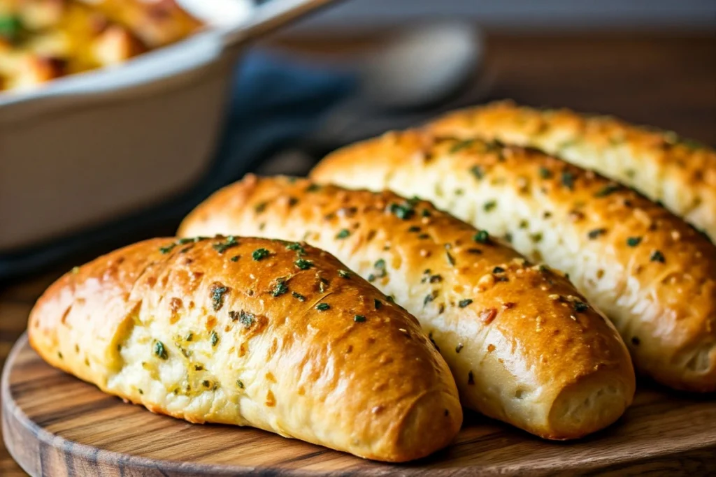 Garlic Bread and Chicken Tetrazzini