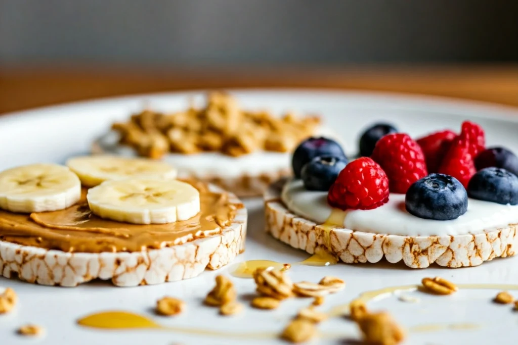 Sweet Rice Cake Toppings with Fruit and Honey