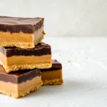 Stacks of easy no bake peanut butter squares