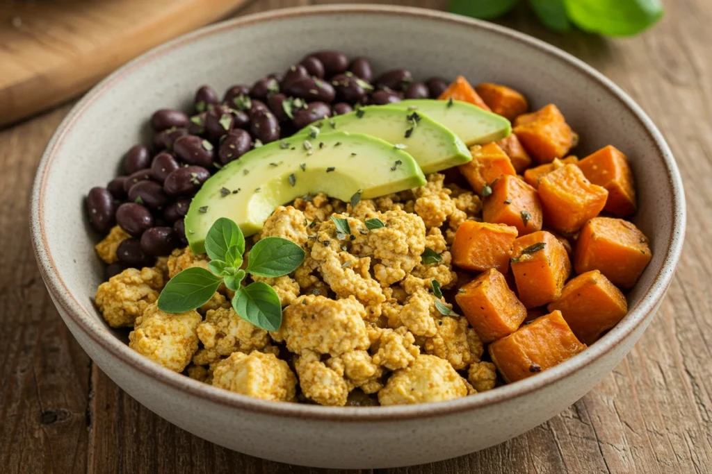 vegan healthy breakfast recipes with tofu and sweet potatoes